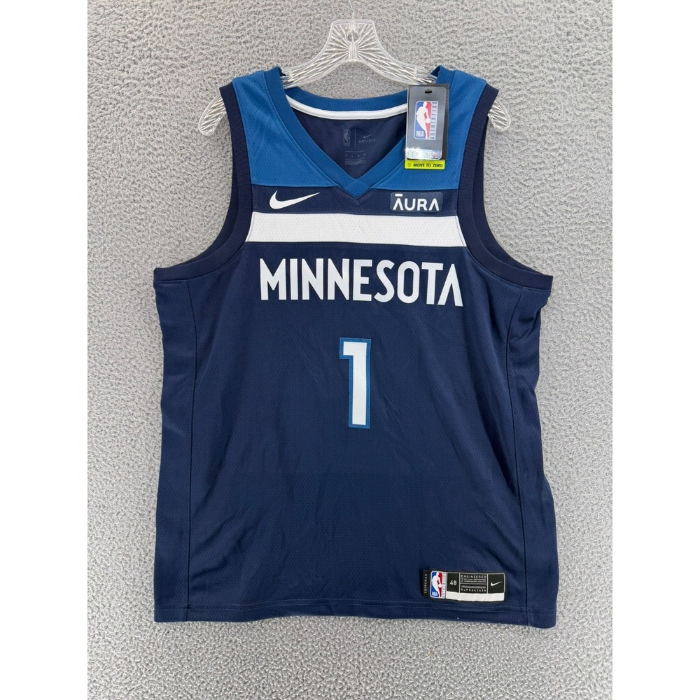Anthony Edwards Minnesota Timberwolves Nike Icon Edition Swingman Jersey Navy L